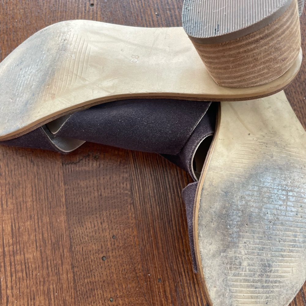 Anthropologie Brown Platform Shoes with Suede Straps - Picture 3 of 3
